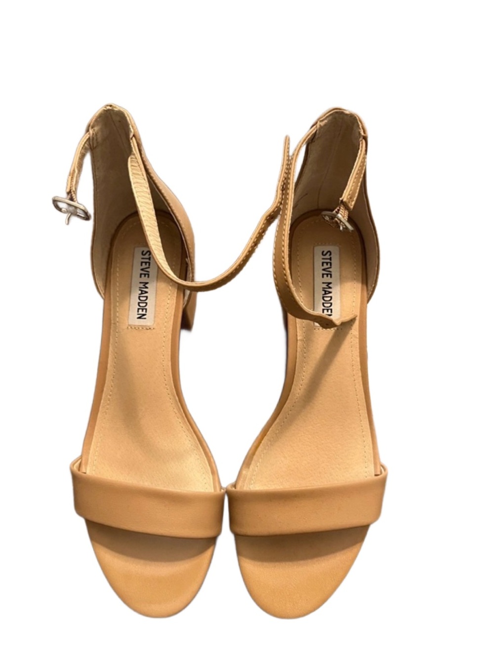 NWOT Steve Madden Beige/Nude Ankle-Strap Block Heel Irenee Sandals